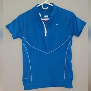 Nike FIT DRY qtr zip royal blue women's size M euc‎